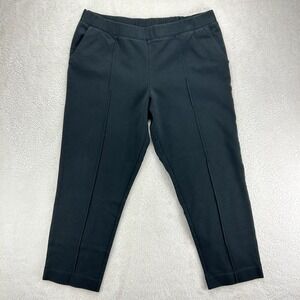 J.Crew Front Seam Crop Pants XL Blue‎ Straight Leg Pull On Knit Pants Lounge